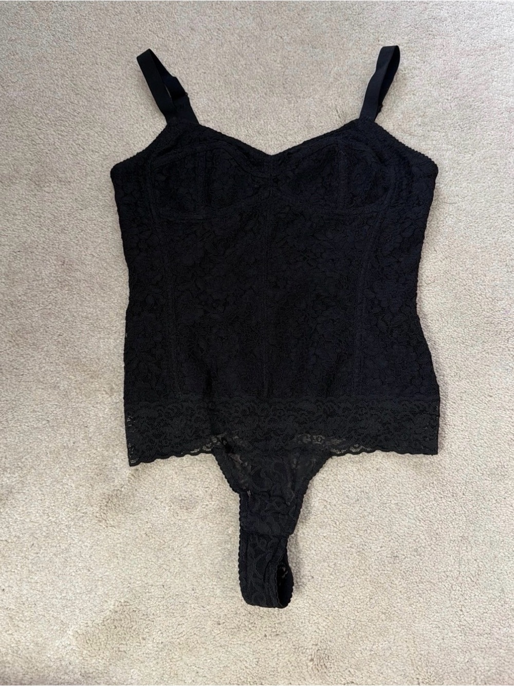 Moda International Black Lace Camisole Bodysuit